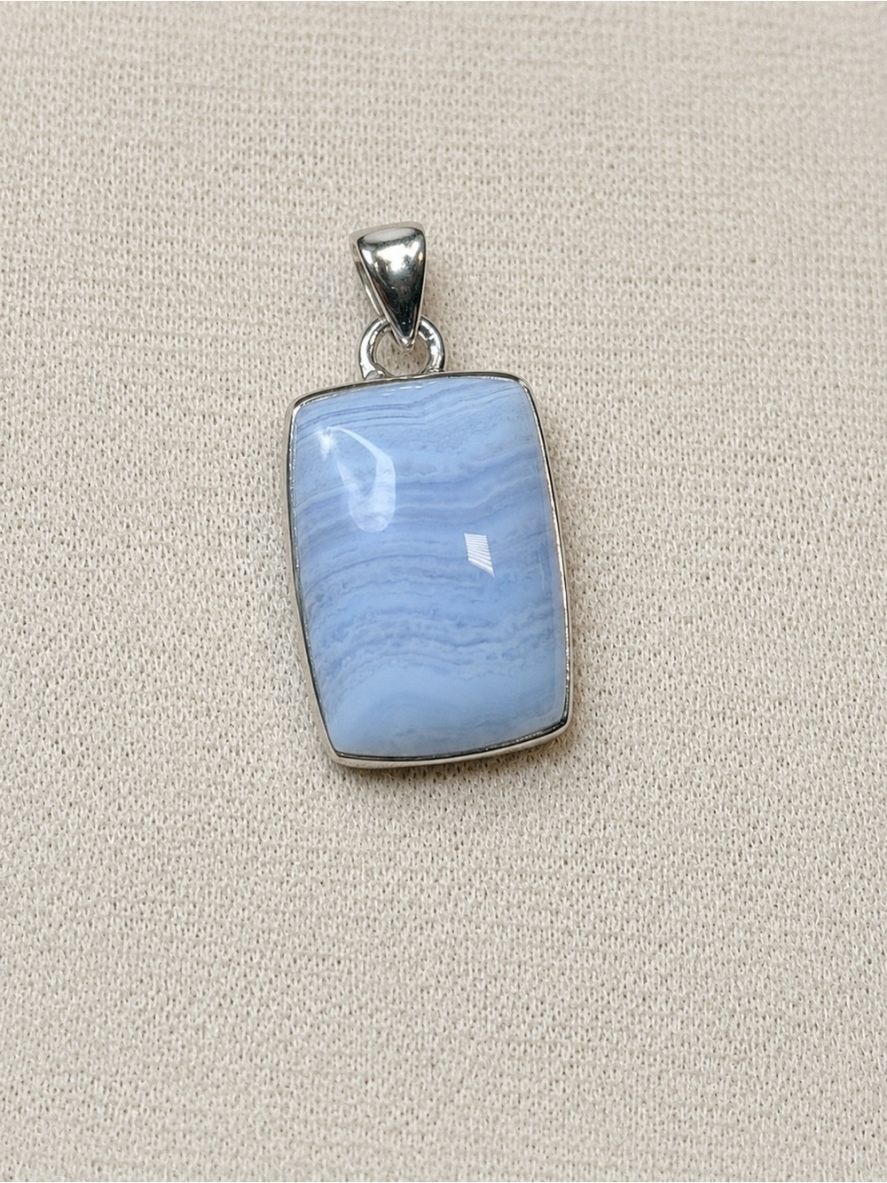 Silver Blue Lace Agate Pendant Brazil